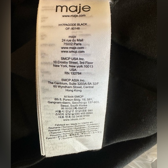 Maje wool blend Black high-waisted straight-leg trousers. Size Fr 36/ US 4 - Picture 5 of 6